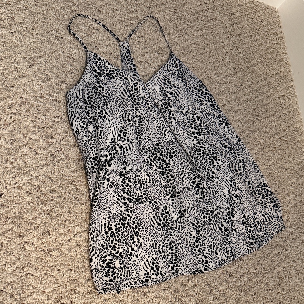 Renee C. Black and White Patterned Camisole